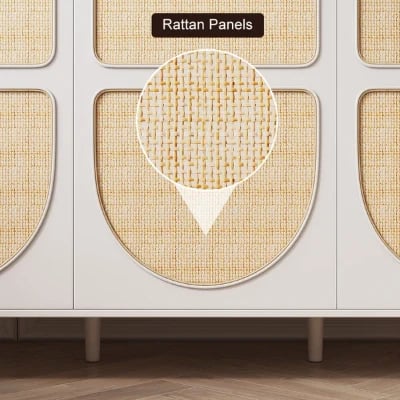 صورة دولاب خشب طبيعي مع راتان - مارمو