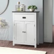 صورة خزانة حمام خشب طبيعي -ميلك