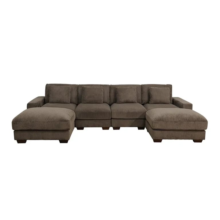 Picture of Veloro U-Shaped Sectional Sofa –  Natural Wood Base
