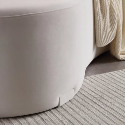 Picture of Luma Curved Natural Wood Floor Sofa – Artistic Elegance in Velvet