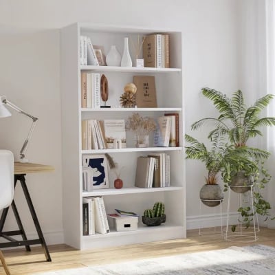 Cremorne – Modern White Natural Wood Bookcase
