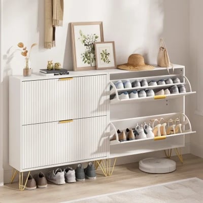 Picture of Pivot Shoe Cabinet - Natural wood