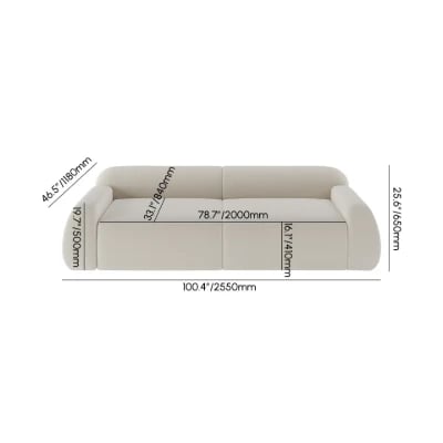 Picture of Lunea Cloud Sofa – Modular 3-Seater with Natural Wood Base