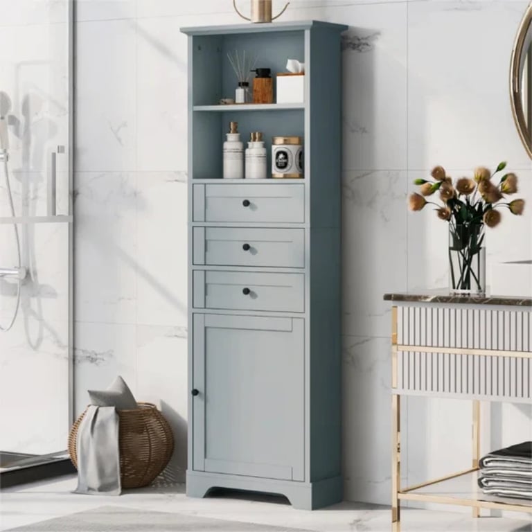 صورة خزانة حمام خشب طبيعي -آرميا