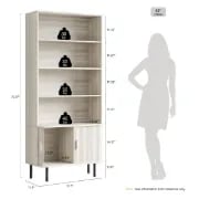 Elise - Natural Wood Bookshelf with Bottom Storage Cabinet