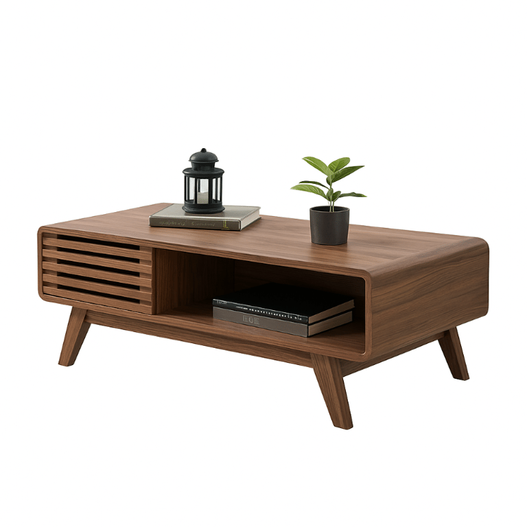 صورة سيتزا طاولة قهوة خشب طبيعي بخزانة قابلة للانزلاق