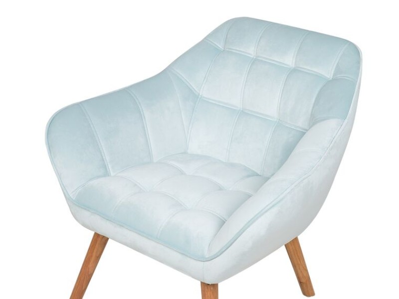 صورة كرسي ميلو بحواف مستديرة – تنجيد ناعم وأرجل خشبية