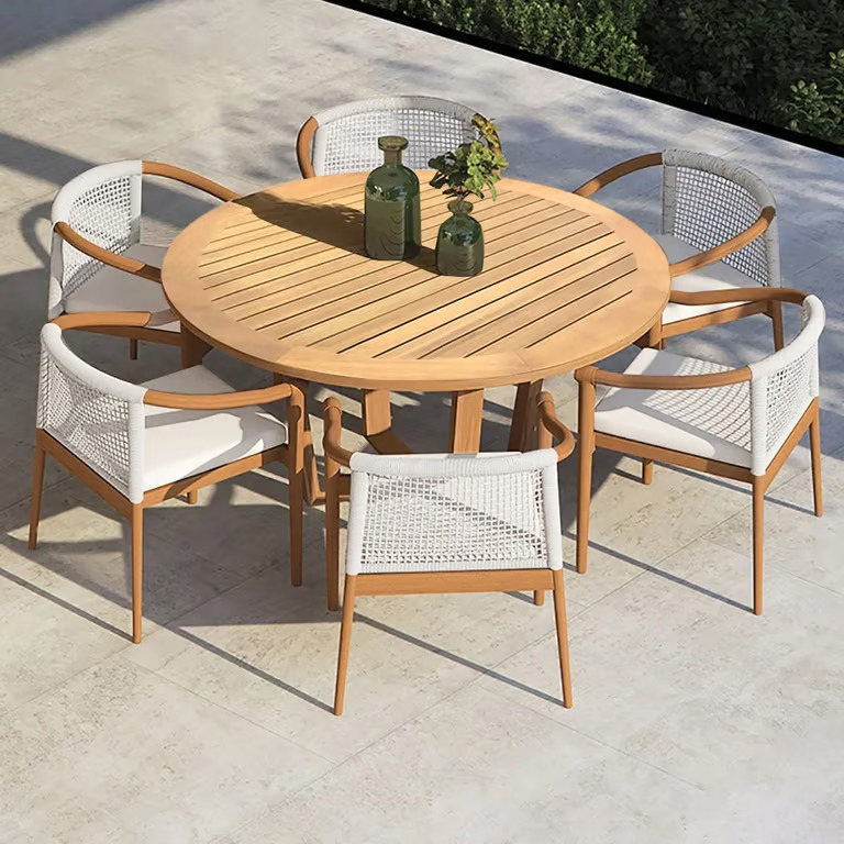 Solana Outdoor Dining Set - Natural wood