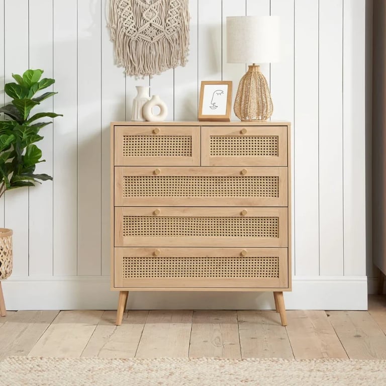 Picture of Liora –Chest in Natural Wood & Rattan