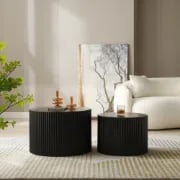 صورة آڤارا  طاولات متداخلة دائرية من الخشب الطبيعي