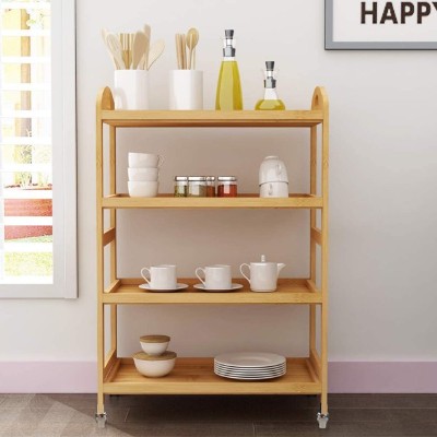 Soges 4-Tier Kitchen Storage Shelf Rolling Kitchen Cart Movable Storage