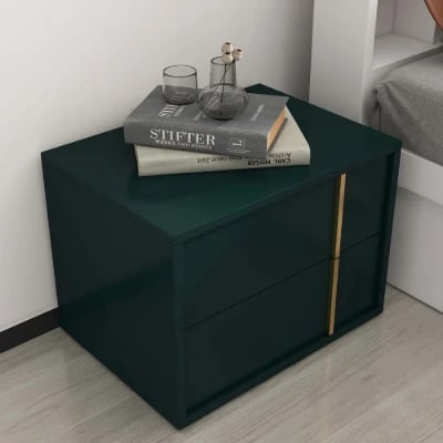 Picture of Kramzi Nightstand Natural wood - 2 drawers