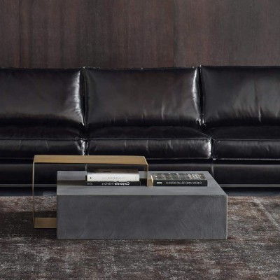 Axis Modern Coffee Table – Natural Wood & Metal