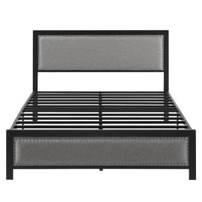 Picture of Monroe Natural Wood & Metal Upholstered Bed