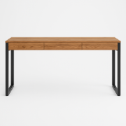 Picture of Ravion – Rustic Natural Wood Desk with Metal Frame & Drawers