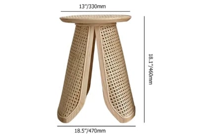 صورة طاولة جانبية حديثة راتان مع خشب طبيعي - كاڤي