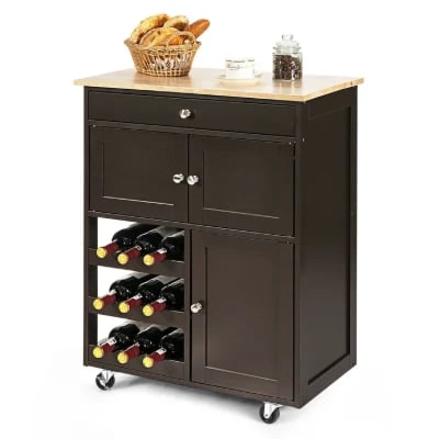 Asac Rolling Kitchen Island with Storage