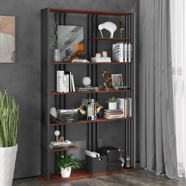 Picture of Paolo bookcase with shelves - natural wood