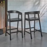 Picture of Elvo Modern Bar Chair – Natural Wood & Upholstered Seat