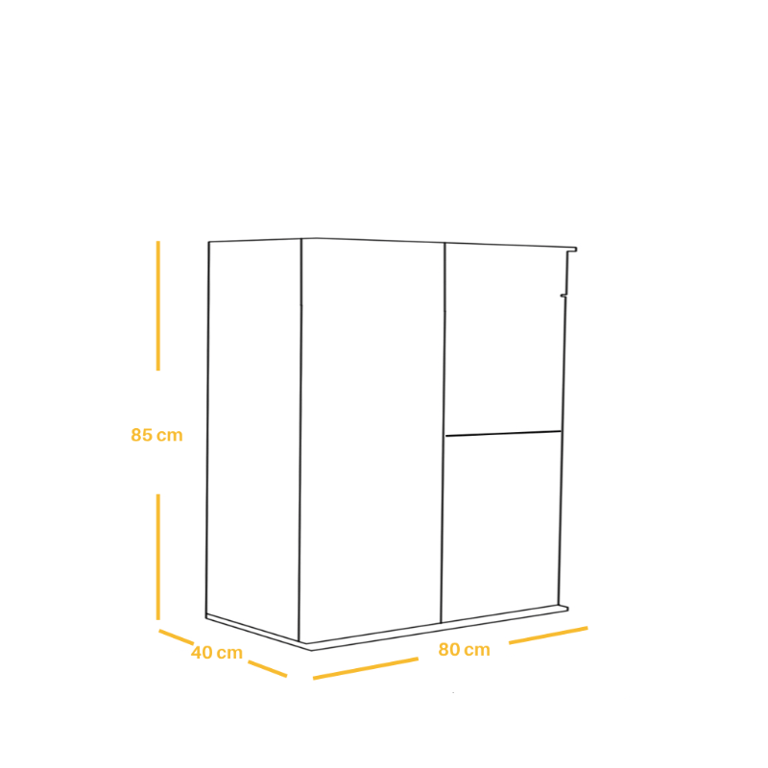 Oalen Coffee Cabinet – Natural Wood & Lime Accent