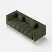 Verdi Sofa Set – Two Sofas in Modern Design made of Natural Wood with Gold Legs