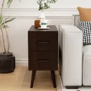 Picture of Monumo Natural Wood Side table  - 2 drawers