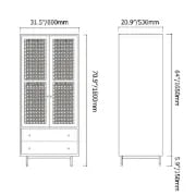 Picture of Vart Wardorbe Natural wood with Rattan