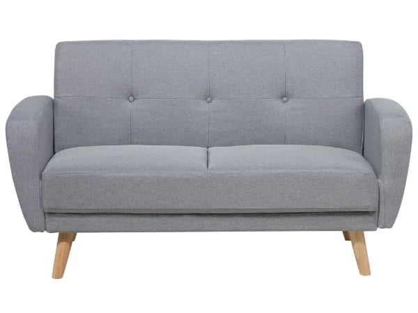 Éliane Convertible Sofa from natural wood legs  & Tufted Backrest.