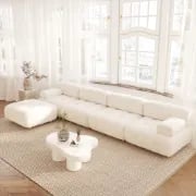 صورة هيتاتش كنبة ركنية على شكل حرف الـ – قاعدة من الخشب الطبيعي