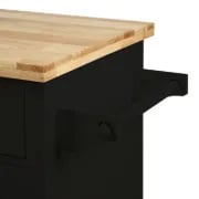 Ash Rolling Kitchen Island with Solid Wood Top