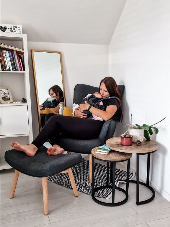 Picture of Montana Armchair Set – Natural Wood Armchair with Matching Footrest