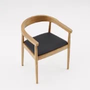 Picture of Torno Solid Curve Armchair – Resilient Natural Wood for Dining & Living
