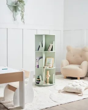 Bambou Kids Natural wood  Rotating Storage Shelf.