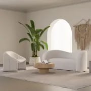 Lunaro Curved Bouclé Sofa – Modern Two-Seater Design