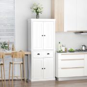 Kity Kitchen Pantry Cabinet – Natural Wood with Dark Modern Finish