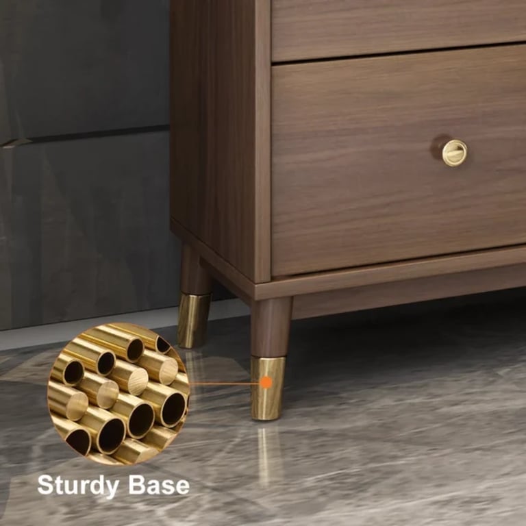 Atacha Modern Sideboard – Natural Wood with Drawers and Shelves