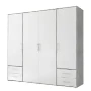 Picture of Provalo three-door wardrobe with four drawers Natural wood