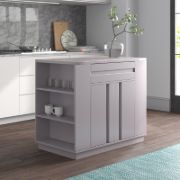 Rivie Kitchen Island Modern Storage Unit - Natural Wood