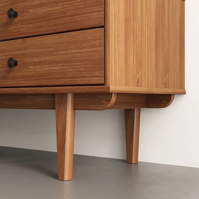 Picture of Caria – Rattan & Natural Wood TV Stand with Drawers