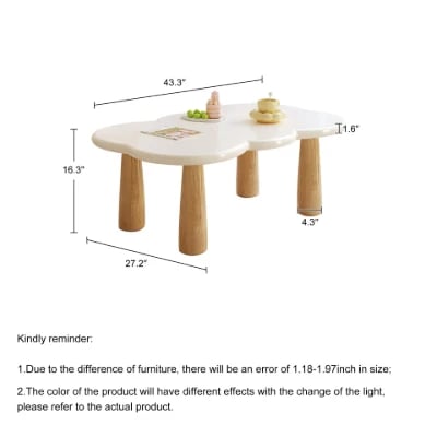 Clouda Modern Coffee Table – Organic Design – Natural Wood