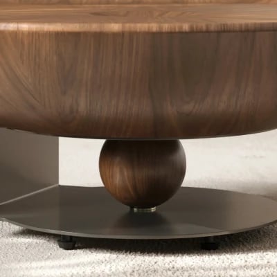 صورة طقم طاولات أوربيتا – تصميم وعاء من الخشب الطبيعي مع طاولة جانبية زجاجية