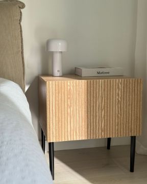 Picture of Orlane – Natural Wood Bedside Table with Modern Design