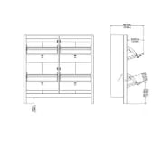 White Mchone 16 Pairs Manufactured Wood Shoe Storage Cabinet