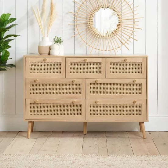 Avenya – Natural Rattan & Wood 6-Drawer Chest
