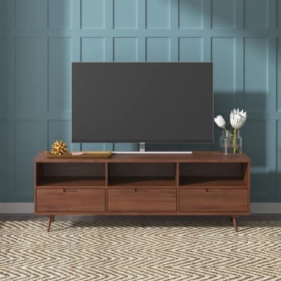 Cavaro – TV Stand with Triple Drawer Storage Design – Natural Wood