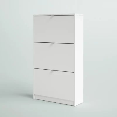 Dark Gray 18 Pairs Manufactured Wood Shoe Storage Cabinet