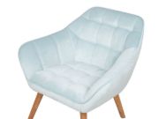 صورة كرسي ميلو بحواف مستديرة – تنجيد ناعم وأرجل خشبية