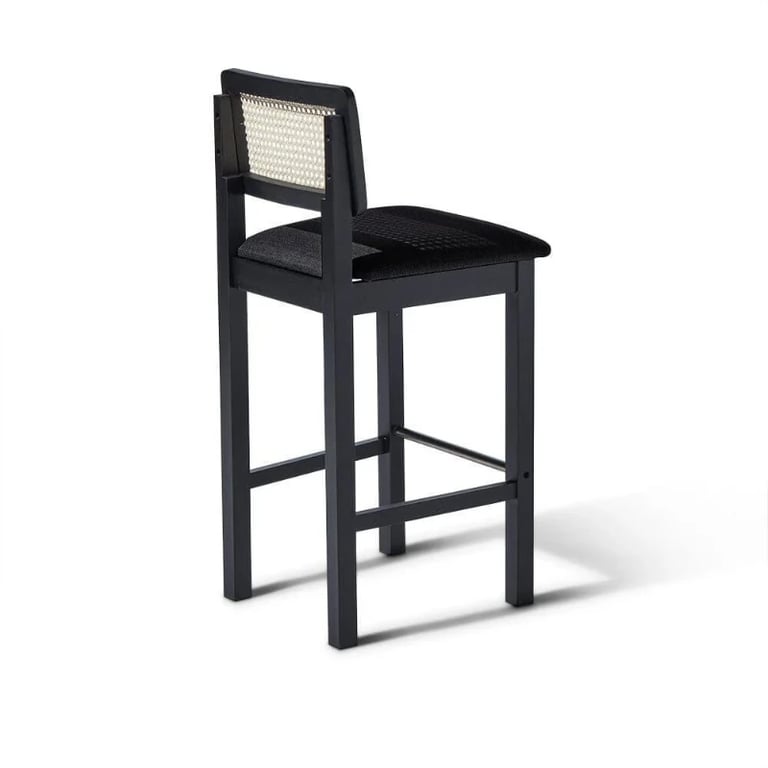 Picture of Rivano -Rattan Bar Dining Chair -Black Natural Wood Frame