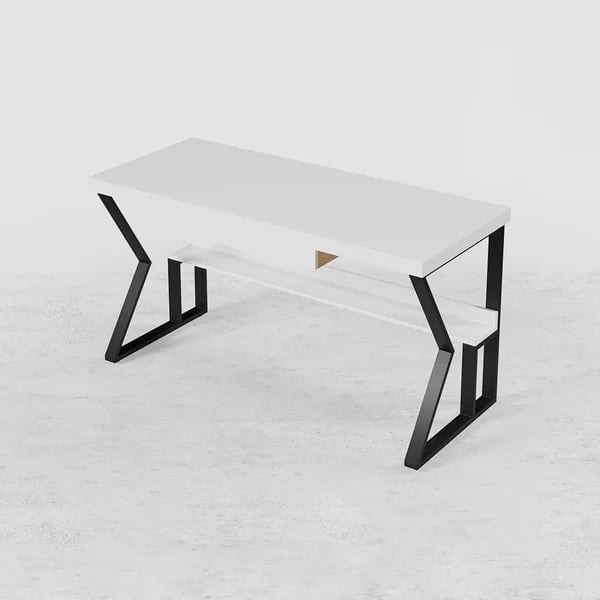 Picture of Darel – Natural Wood Writing Desk with Shelf & Drawer