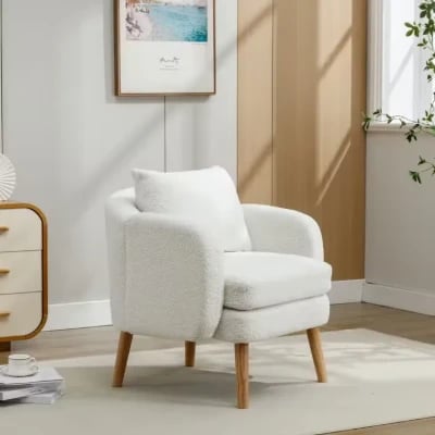 Picture of Velvera Velvet Armchair – Soft Comfort with Natural Wood Legs